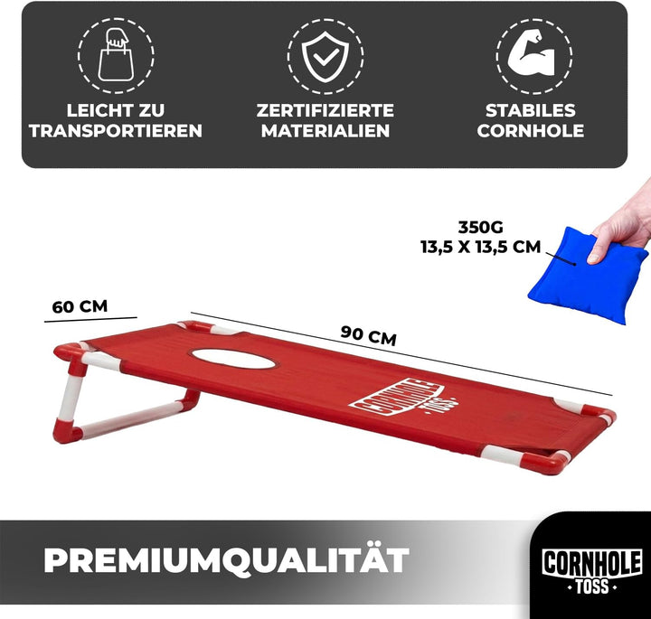Original Offizielles Cornhole | Amerikanisches Cornhole | Einfach zu transportieren | Offizielle Abm