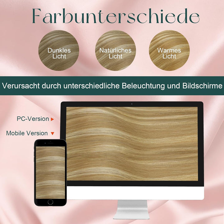 Easyouth Bonding Extensions Echthaar Blond Echthaar Bonding Extensions Aschblond Highlight Mittelblo
