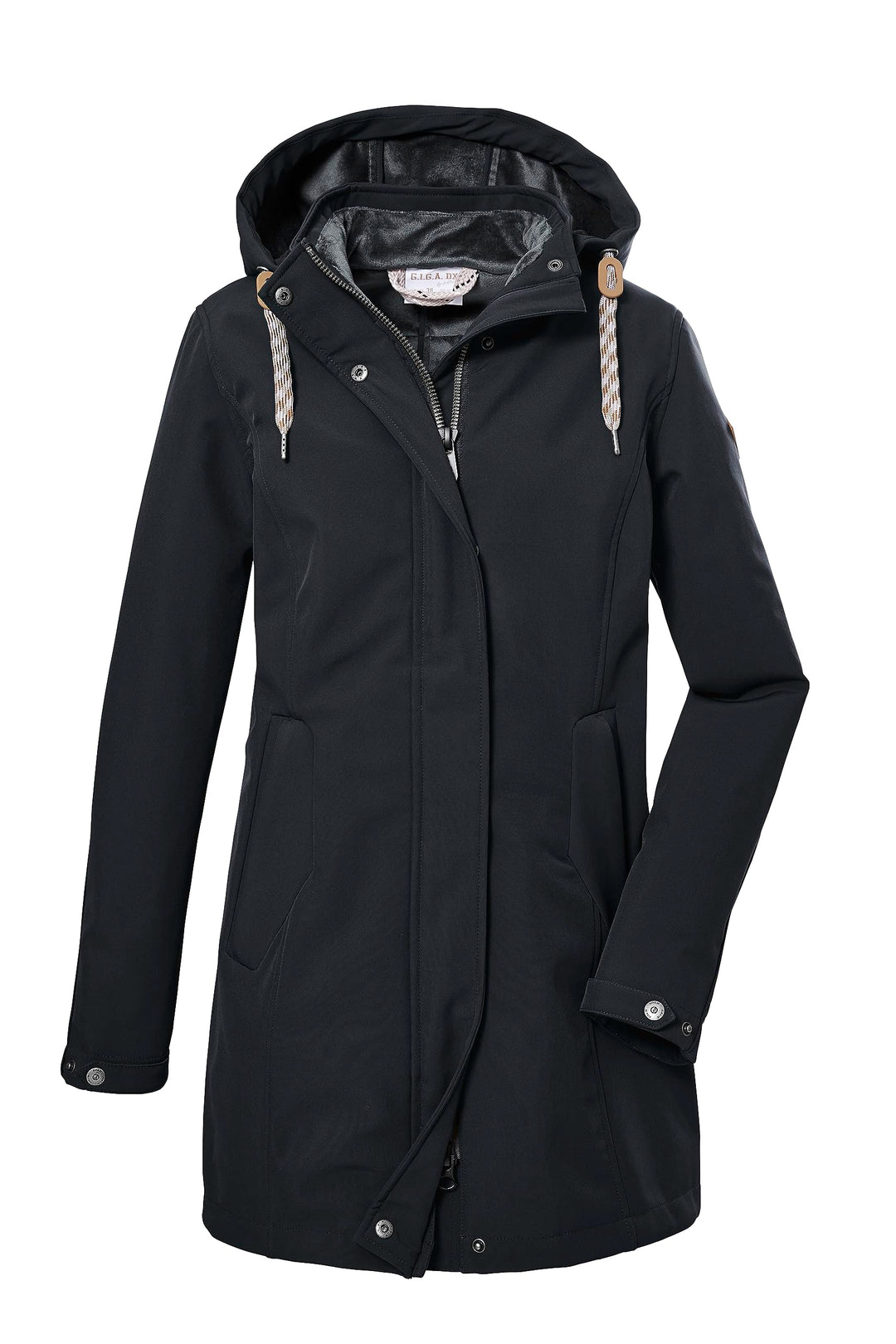 G.I.G.A. DX Damen Gw 19 Wmn Sftshll Prk Softshellparka/Outdoorjacke mit Kapuze 34 Schwarz, 34 Schwar
