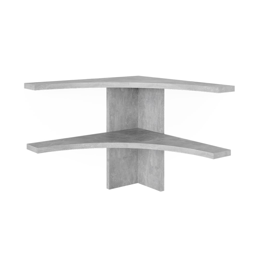 Vicco Eckregal Roman, Beton, 43.5 x 37 cm, geeignet für platzsparende Ecklösungen im Essbereich Beto