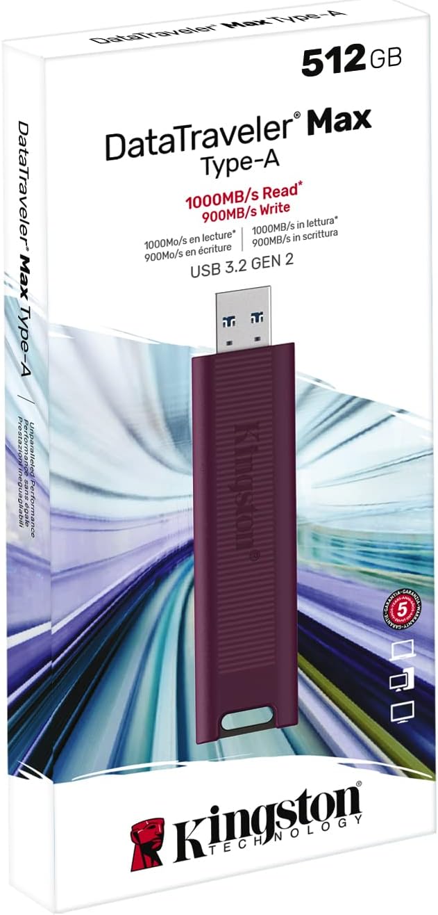 Kingston DataTraveler Max Typ-A USB 3.2 Gen 2 1000R/900W USB-Stick 512GB - DTMAXA/512GB 512GB USB-A,