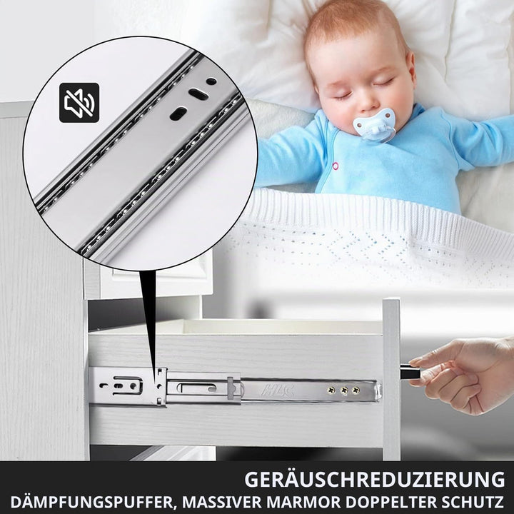HLC Schubladenschienen vollauszug 6 paar (12 Stück), 32 cm Weiche Selbstschliessende Schienen für Sc