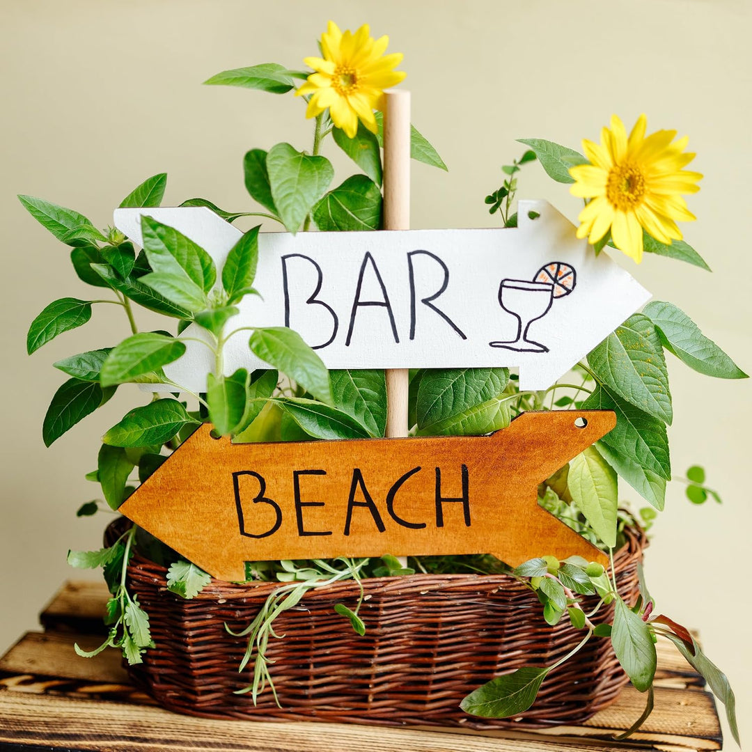 Creative Deco 5 x Holzzeiger Wegweiser Pfeil Anhängers | 30 x 11 cm | Blanko Holzschild zum Aufhänge