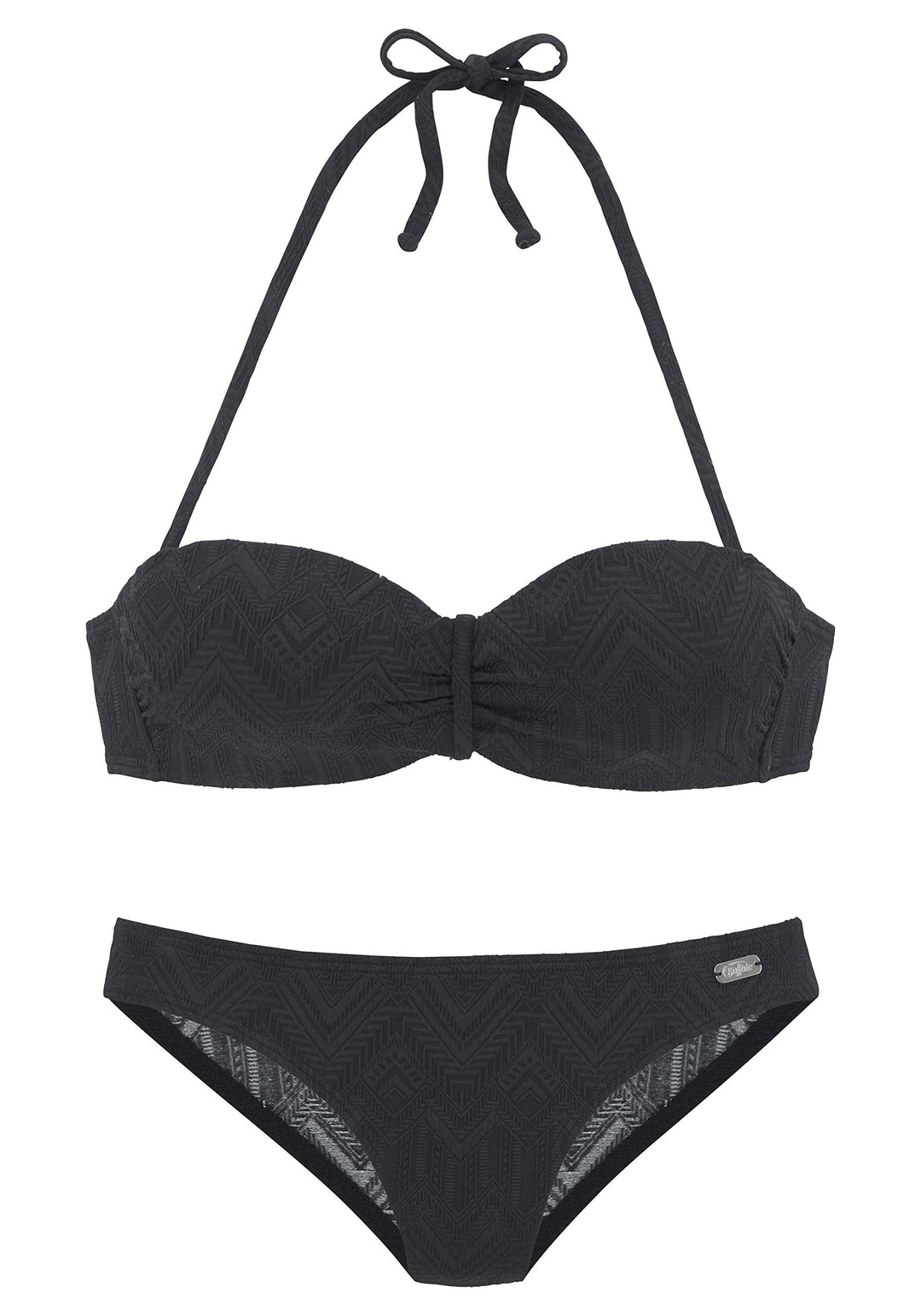 Buffalo Damen Bügel-Bandeau-Bikini in 3 aktuellen Unifarben, Top mit wattierten Cups, guter Halt, Aa