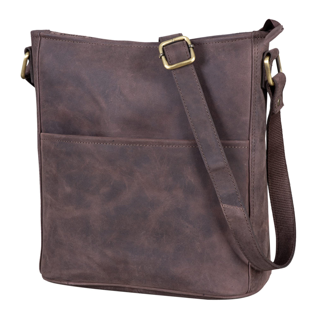 LEABAGS Leder Handtasche Damen I Premium Echtleder Umhängetasche I Schultertasche I Damentasche I Tr