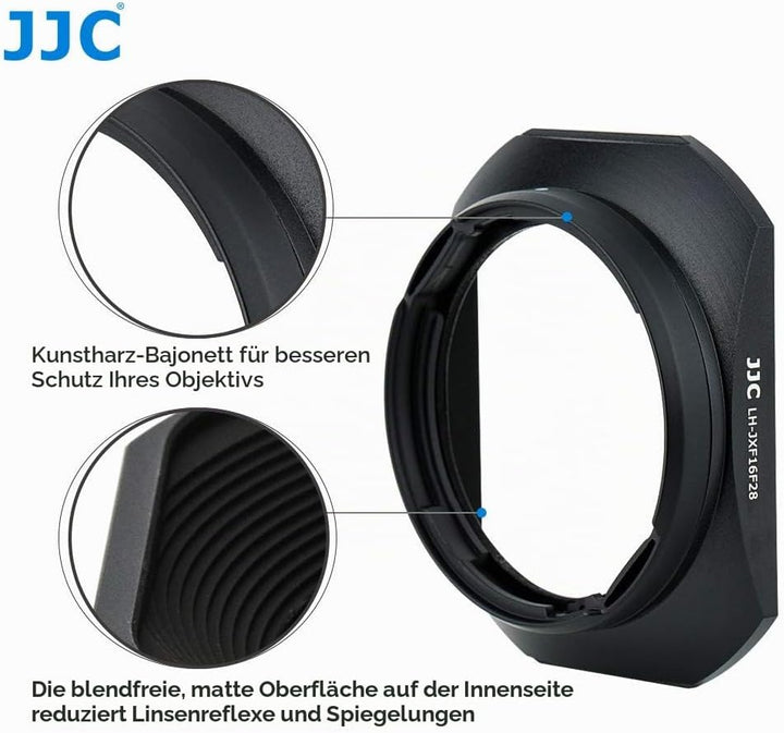 JJC Gegenlichtblende Schwarz für Fujifilm XF 16mm f/2.8 R WR Objektiv