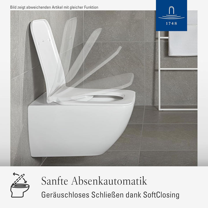 Villeroy &amp; Boch Finion WC-Sitz - Toilettendeckel mit Absenkautomatik - Abnehmbarer, bruchsicherer To
