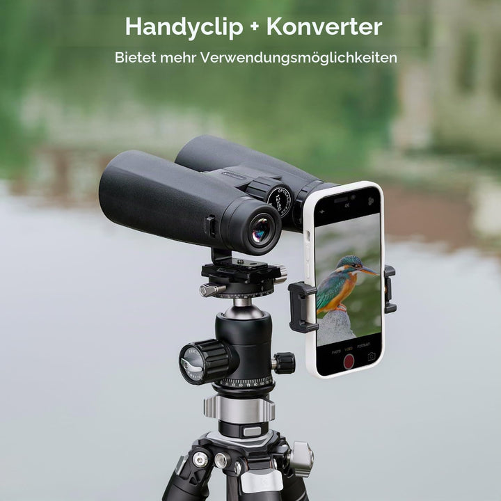 K&amp;F Concept Fernglas Erwachsene 12 * 50 HD Ferngläser Schwarz BAK4 mit Handyhalterung und Stativumba