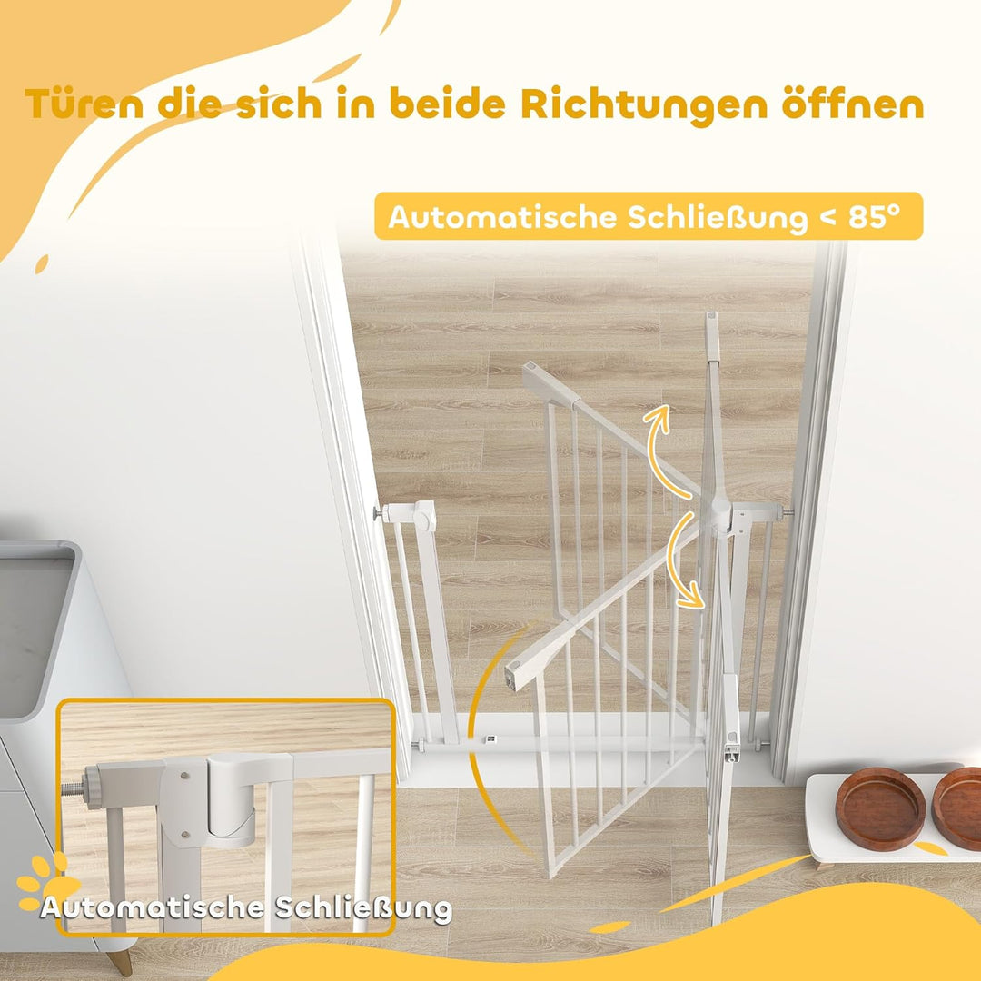PawHut Treppenschutzgitter Absperrgitter Hund Schutzgitter ohne Bohren 76-82 x 76 cm Türschutzgitter