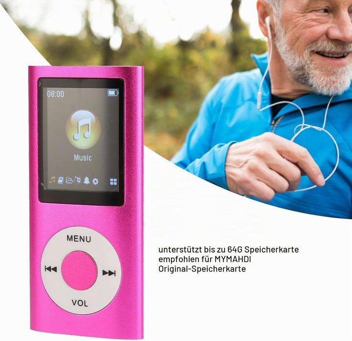 MP3-Bluetooth-Player, 1,8-Zoll-LCD, Ultradünn, Unterstützt Speicherkarte, für Studenten, Laufen und