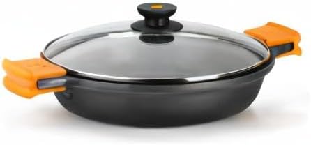 BRA Kochtopf, flach, Schwarz, 40 cm,geeignet für alle Küchentypen auch induktion Ohne Zubehör 40 cm,