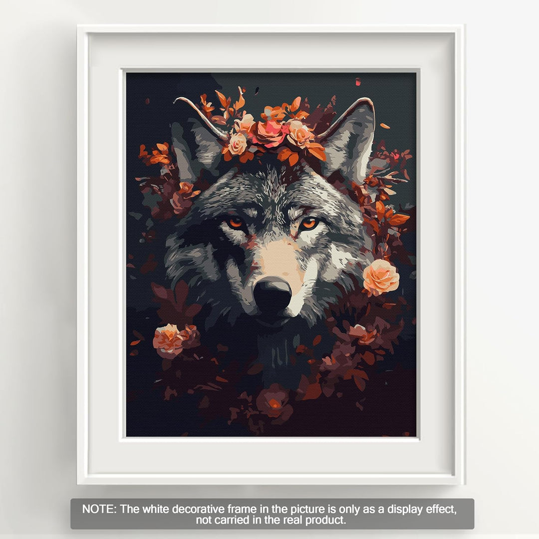 Bougimal Malen Nach Zahlen Erwachsene Tiere Ohen Rahmen inklusive Pinsel und Acrylfarben - 40 x 50 c