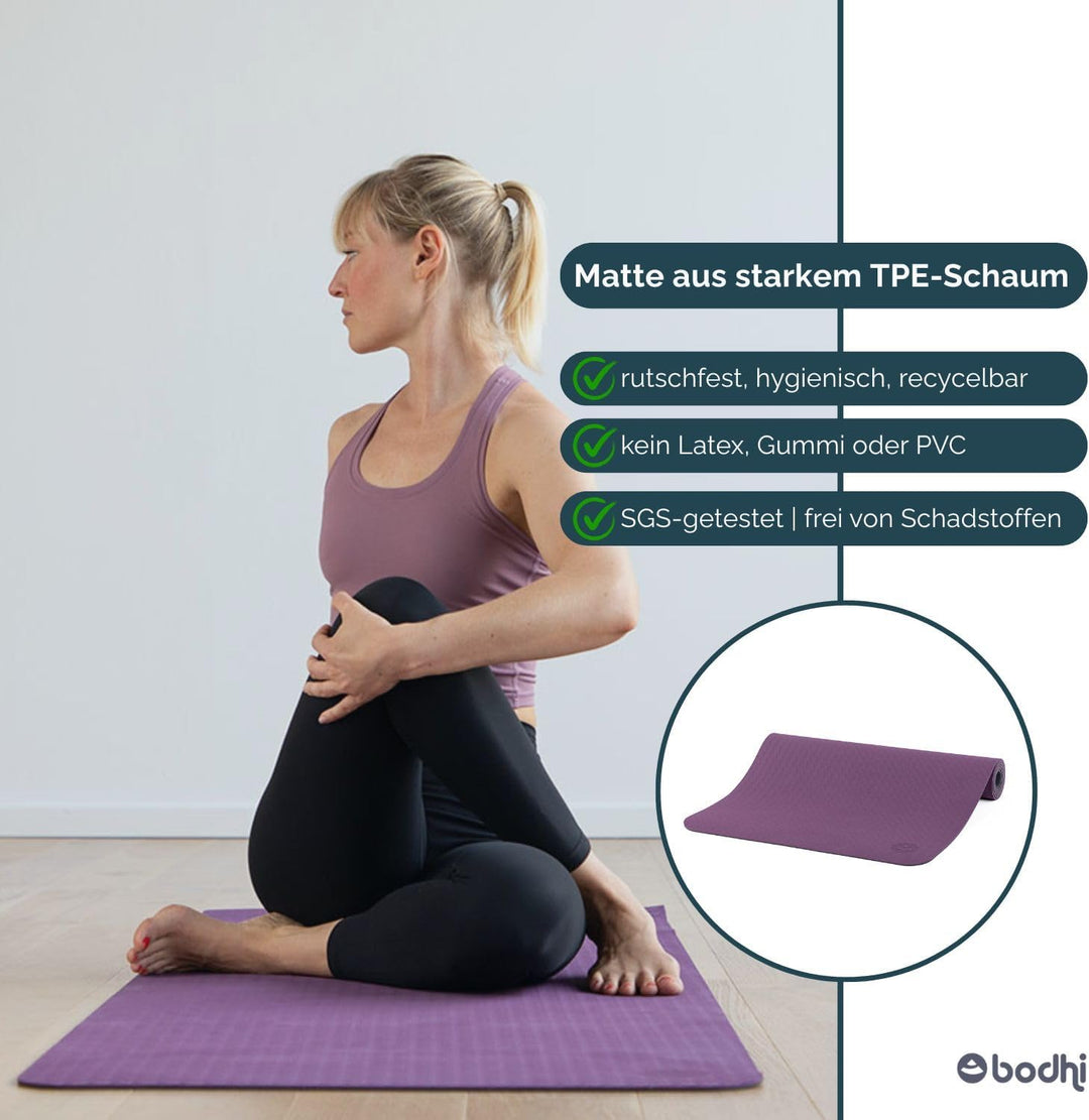 Bodhi Yoga Starter-Set Komplett | Set bestehend aus: 1 Yogamatte aus TPE, 2 Yoga-Bricks aus Eva (Moo