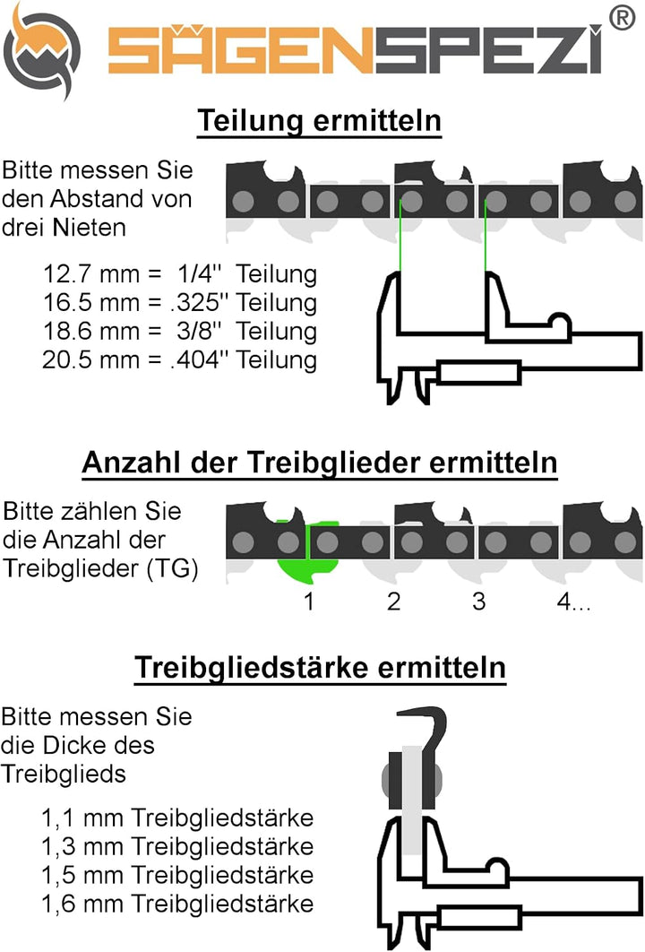 Sägenspezi Sägekette 3/8" 1,6mm Vollmeissel 168TG 3/8" 1,6mm 168TG Vollmeissel, 3/8" 1,6mm 168TG Vol
