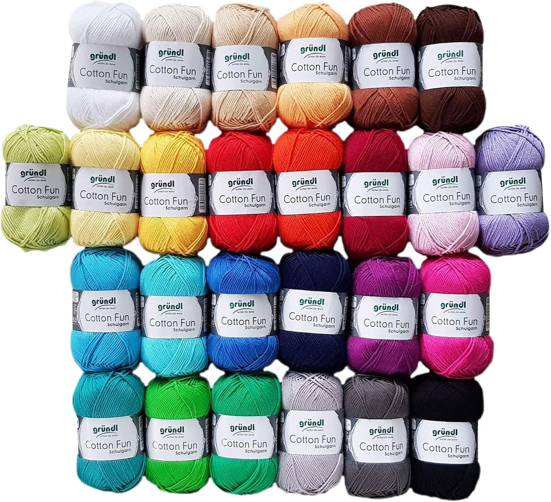 20x 50 Gramm (1KG) Cotton Fun Häkelgarn, Farbauswahl leider Nicht möglich inkl. 1 Anleitung für ein
