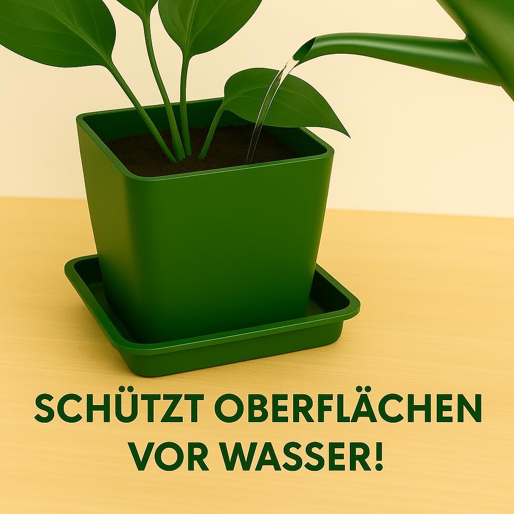 Home Garden Ornaments – Quadratische Blumentopf-Untersetzer, Set aus 5 eckigen Auffangschalen für Pf