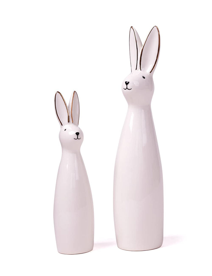 SEINHIJO 2pcs Modern Skulptur Dekor Hase Statue Wohnzimmer Kunst Keramik Arts Geschenk 29cm