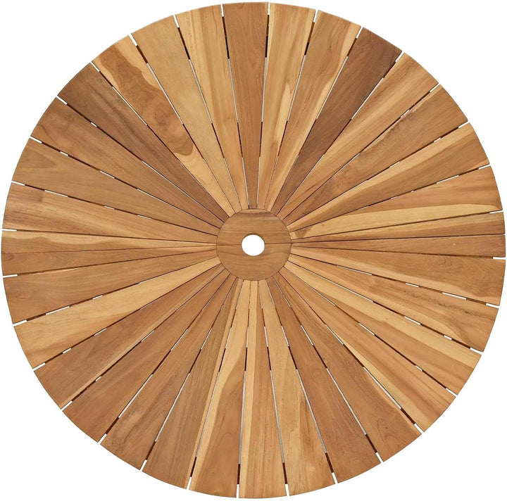 Generisch Klappbarer Gartentisch Natur Ø 110 x 75 cm Massivholz Teak 20.8kg