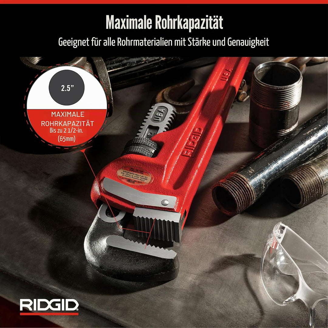 RIDGID 31025 Modell 18" gerade Rohrzange für schwere Beanspruchung, 18" Sanitär-Schraubenschlüssel 1