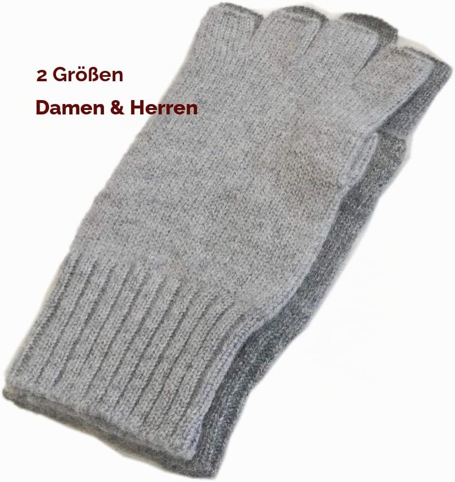 Prettystern Unisex Kaschmir-Wolle Halbfinger kurzfingerhandschuhe Fingerlinge Handschuhe für Herren: