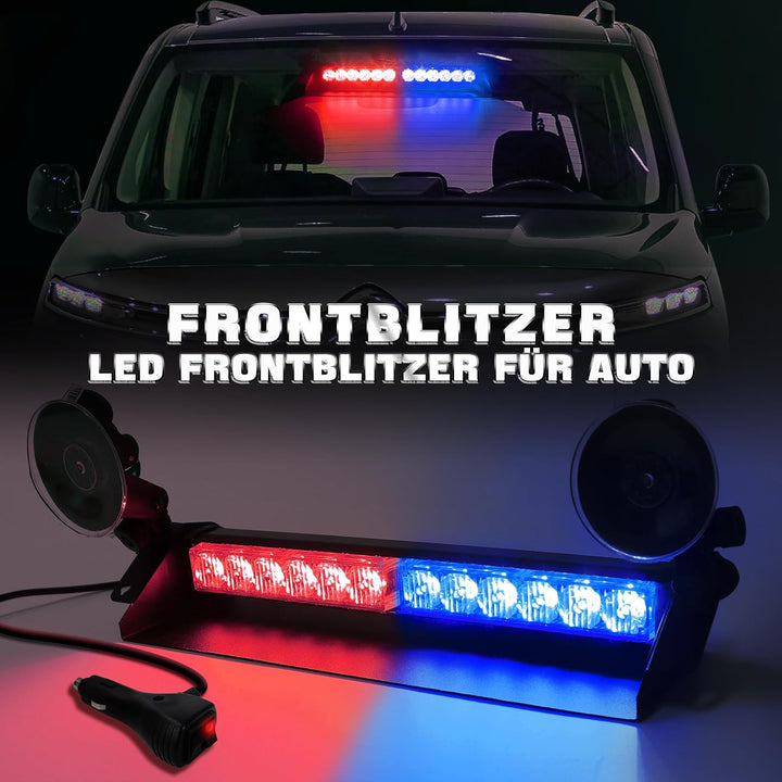 ROUTEKING LED Notfall-Warnleuchte 14 Zoll 12 LED 9 Blinkmodi 4 Saugnäpfe Hohe Intensität Blinkende W