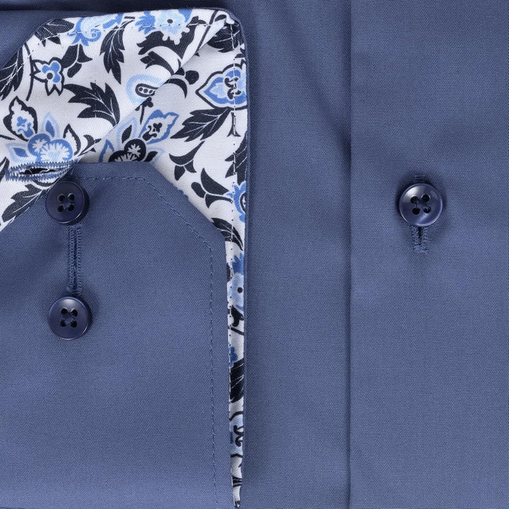 ETERNA Hemd Langarm | Comfort Fit | Bügelfrei, Knitterfrei | 100% Baumwolle 45 Blau-(17), 45 Blau-(1