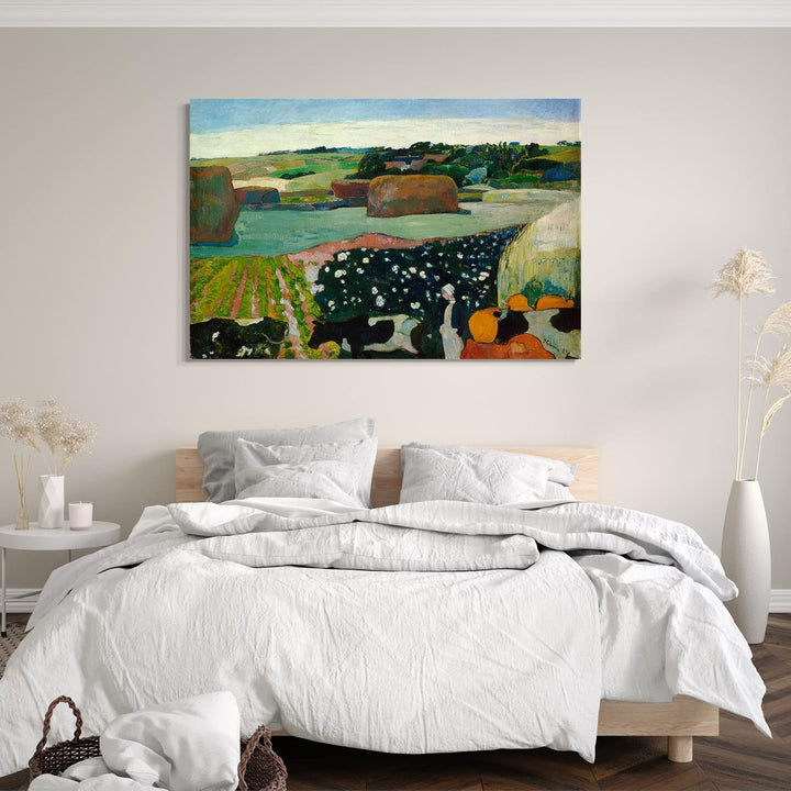 Leinwand (80x60cm): Paul Gauguin - Heuhaufen in der Bretagne 80x60 cm, 80x60 cm