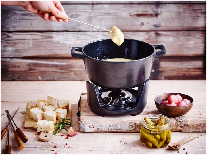 Beka Nori Schwarz Fondueset 2l Rund Gusseisen8 Forks Included