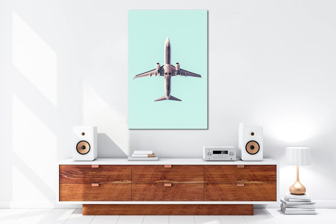 deyoli Unterseite eines Flugzeuges Format: 100x70 als Leinwand, Motiv fertig gerahmt auf Echtholzrah
