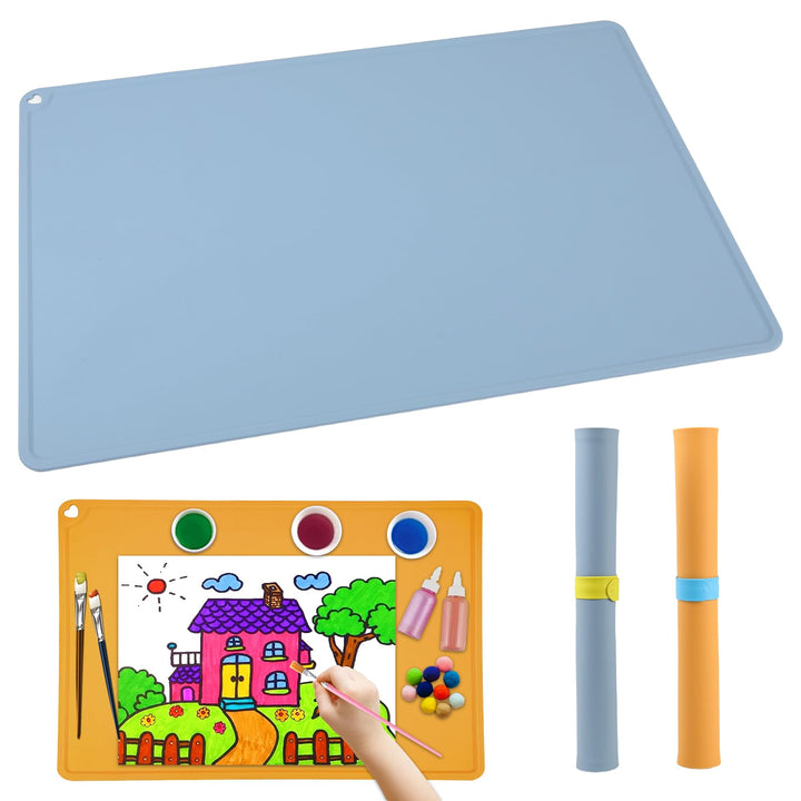 GEEKHOM 2 Stück Malunterlage für Kinder 60x40cm - A2 Silikon Bastelunterlage Gross Silikonmatte für
