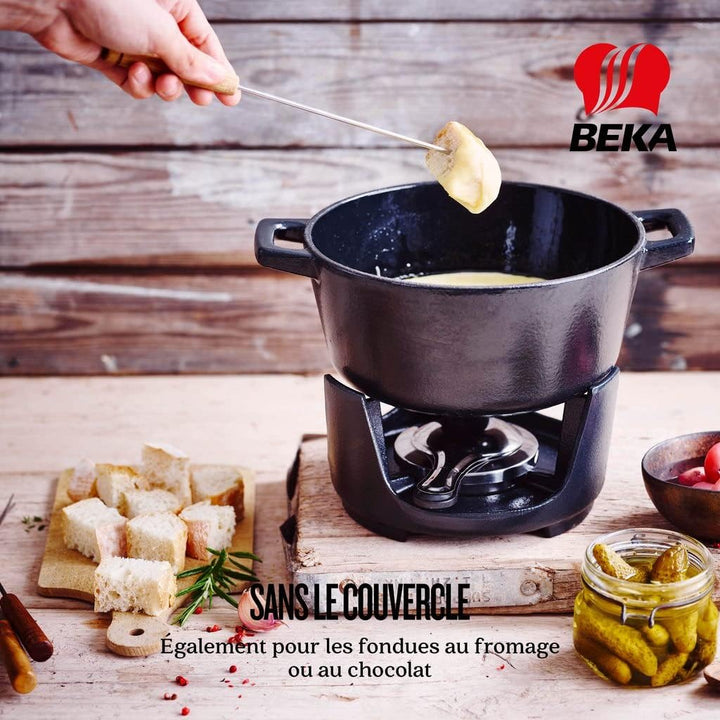 Beka Nori Schwarz Fondueset 2l Rund Gusseisen8 Forks Included