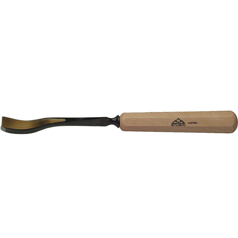 STUBAI Stemmeisen Stechbeitel Serie 52 - Form 26 | Gekröpftes Hohleisen 20 mm, mit Holzgriff, zum Vo