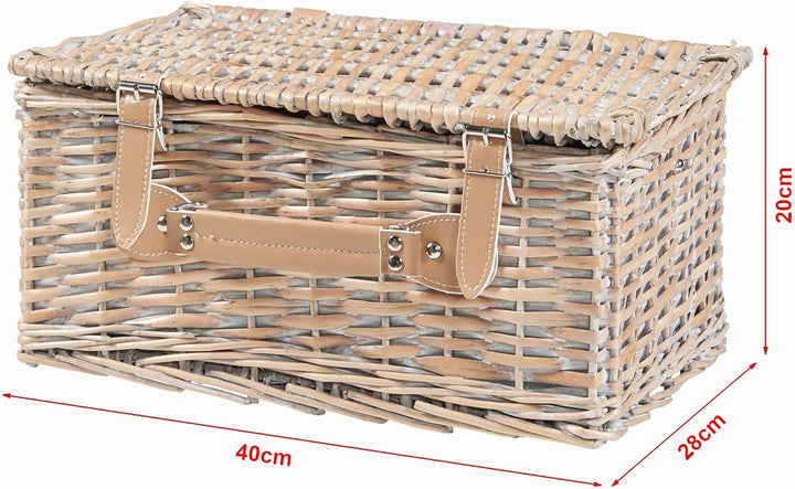 casa.pro Picknickkorb Lumparland Komplettset für 2 Personen mit Kühlfach Weidenkorb Picknickset aus