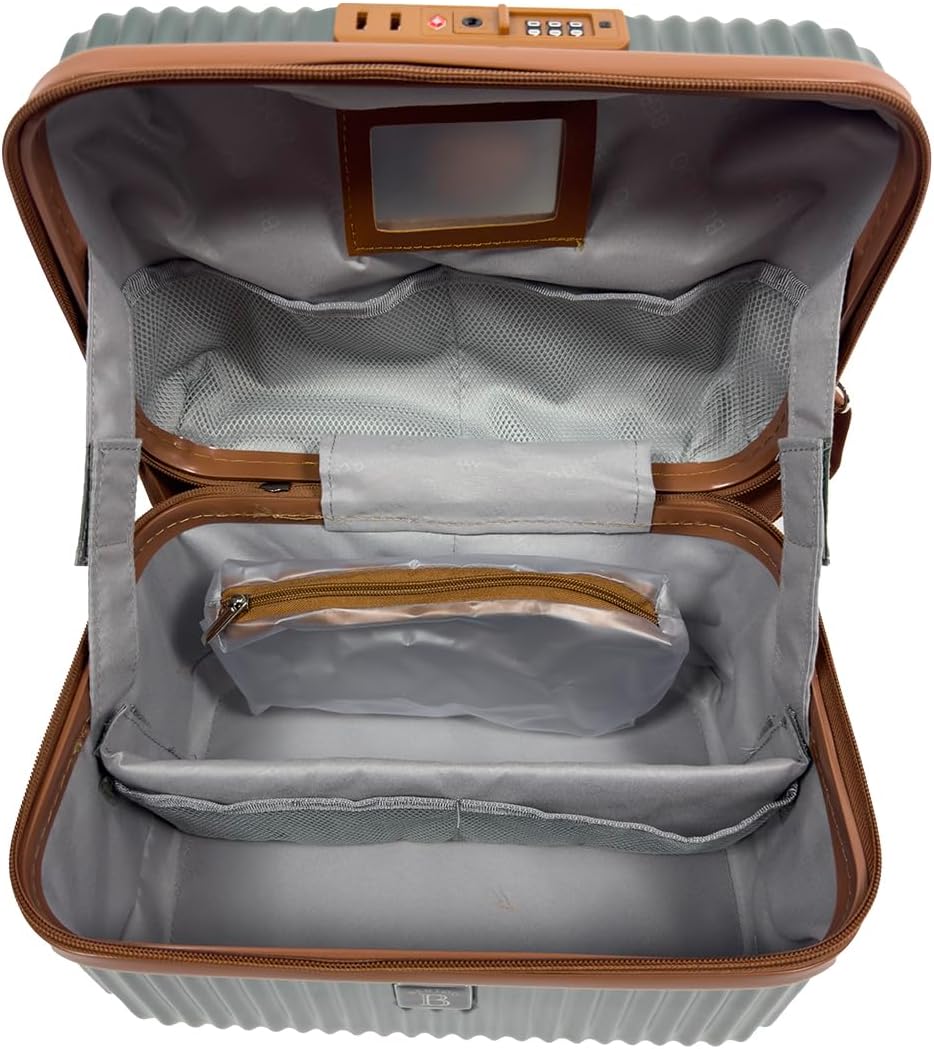 BERTOO Napoli Hartschalen-Kosmetikkoffer 17L mit TSA-Schloss, herausnehmbarer Tasche, integriertem S