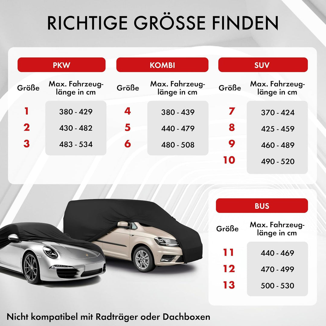 Walser Abdeckung Auto Indoor Stretch Basic, Autoabdeckung Winter, staubdichte Autogarage Abdeckung,