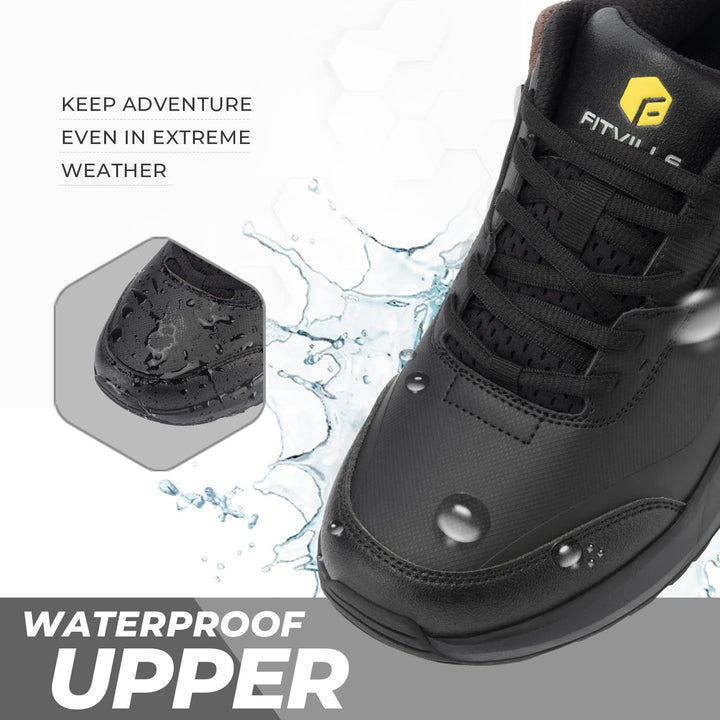 FitVille Extra Weit Wanderschuhe Herren Leicht Trekkingschuhe Wasserdicht Outdoor Schuhe Bequeme Lau