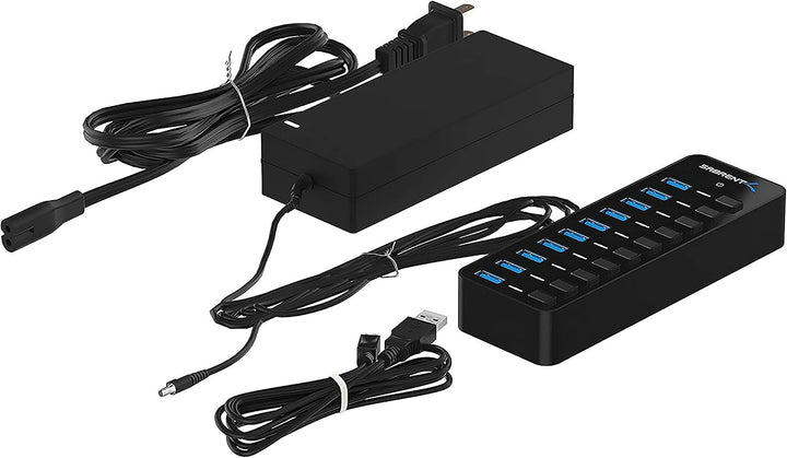 Sabrent USB Hub aktiv 3.0 mit netzteil 60W 10port, USB Adapter mehrfach Verlängerung, USB Verteiler,