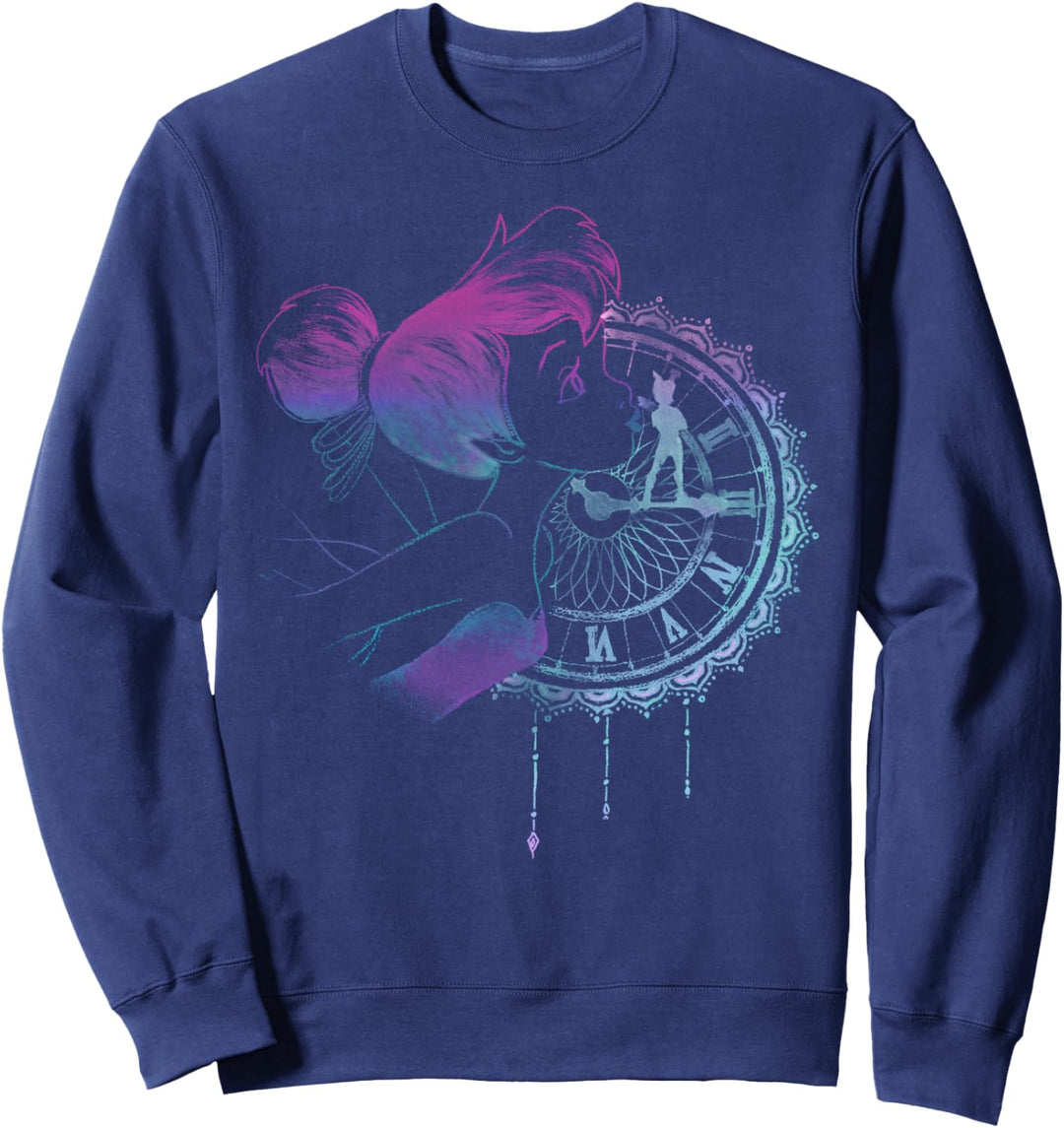 Disney Peter Pan Tinker Bell Neon Colors Clock Portrait Sweatshirt