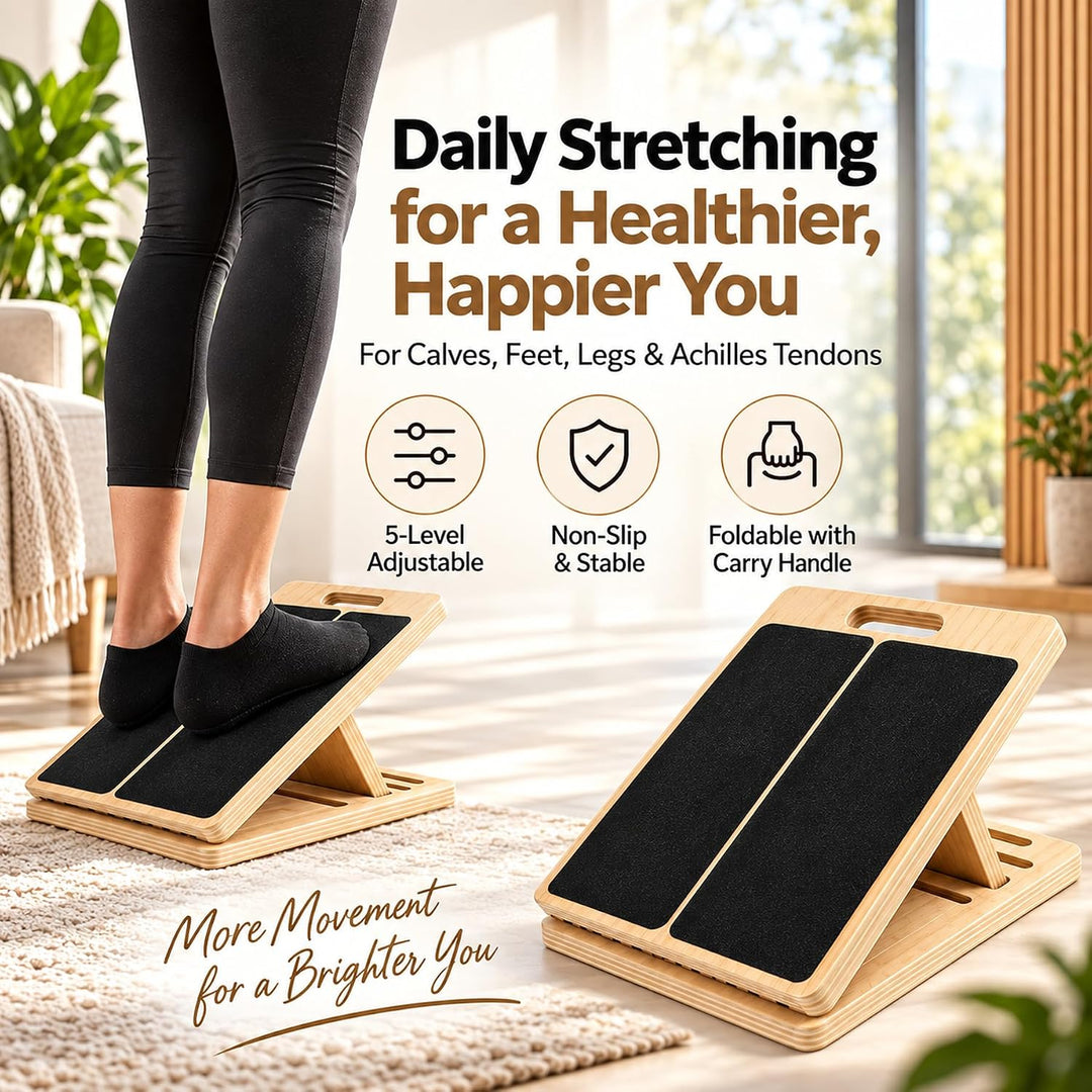 2025 Neu Portable Wooden Slant Board Mit Griff,Einstellbarer Anti-Rutsch Geneigte Schrägbrett(5 Wink
