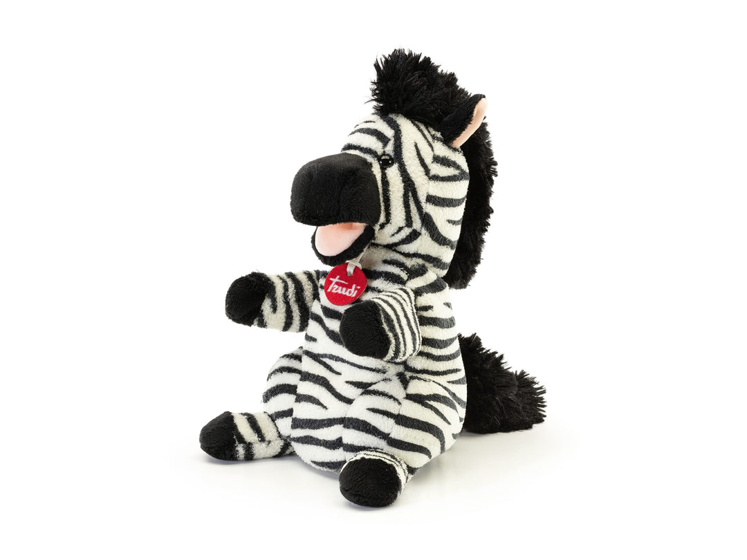 Trudi Puppets 29309 Plüsch Handpuppe Zebra 17 x 29 x 18 cm (S), Stofftier aus hochwertigen Materiali