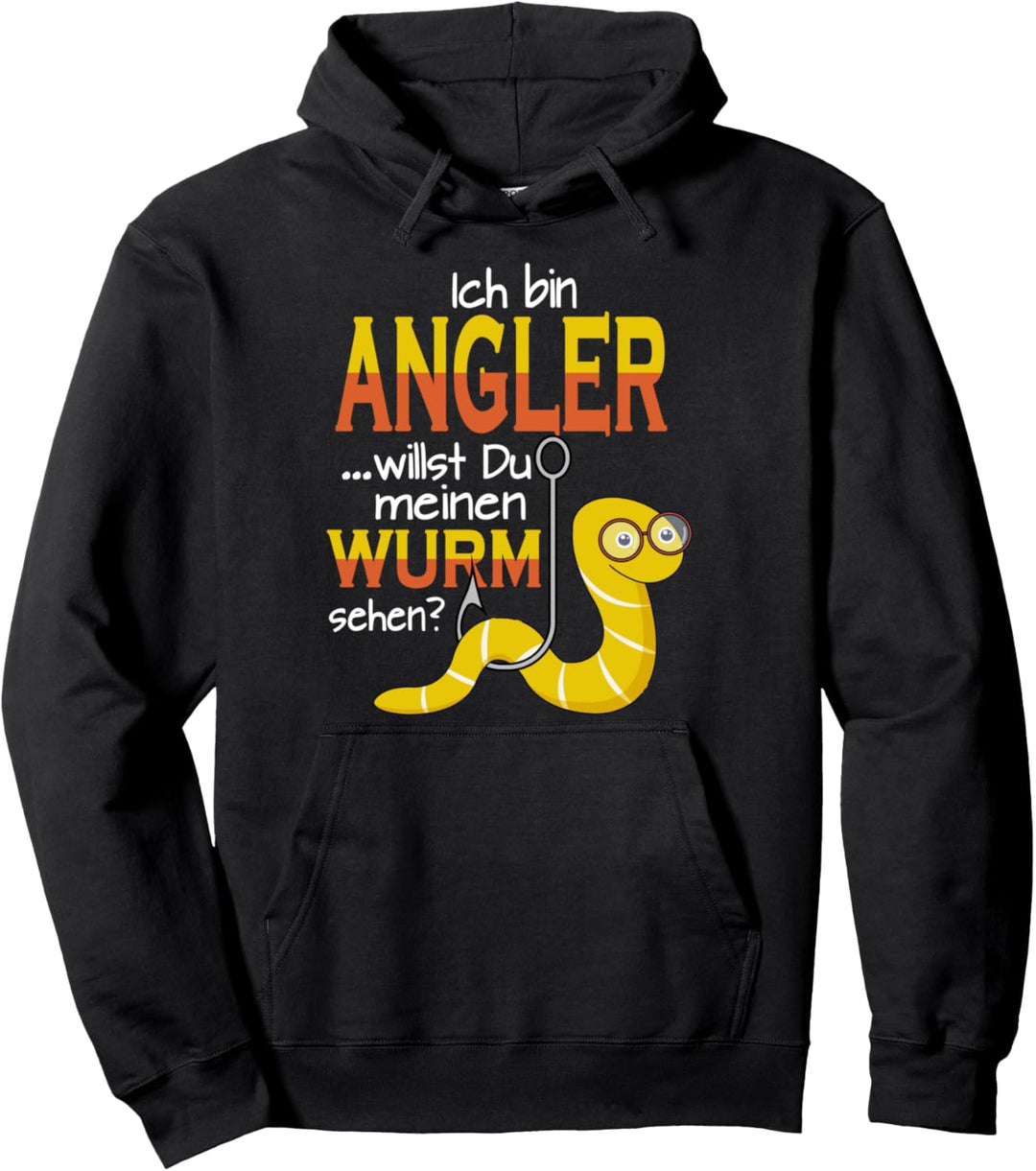 Tochter Mann Sohn Opa Vati Vater Angler Ich bin Angler Wurm Pullover Hoodie