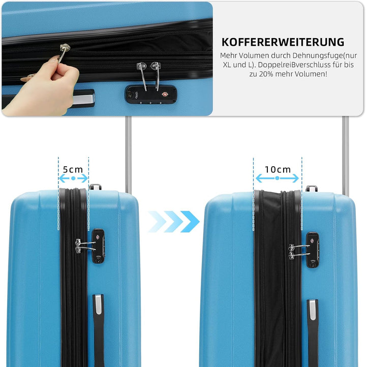 BEIBYE TSA-Schloss 2080 Gepäck Zwillingsrollen Reisekoffer Koffer Trolley Hartschale Dehnungsfuge (T