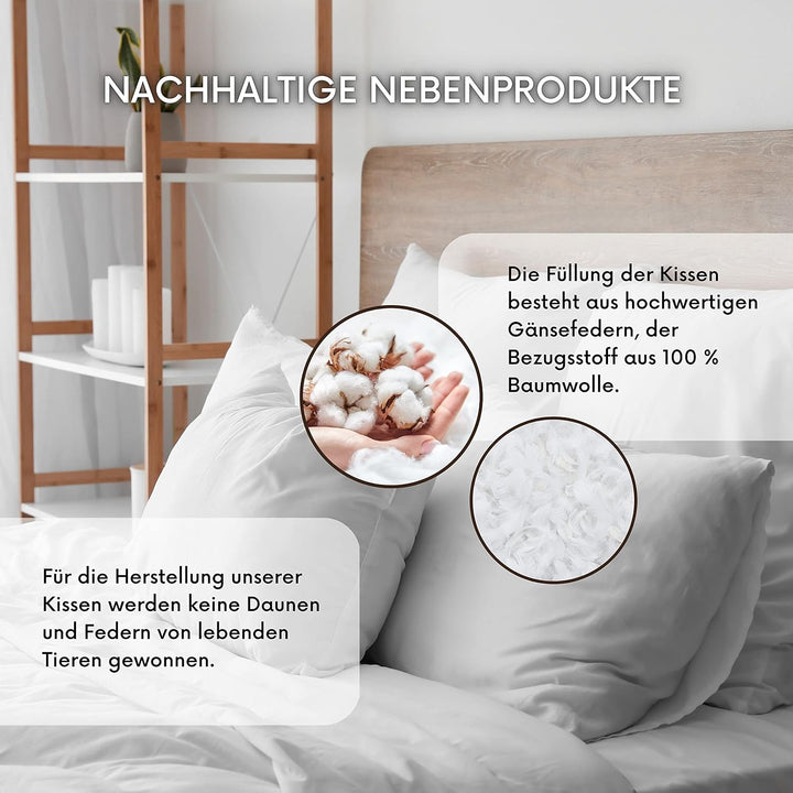 MSS e.K. Federkissen | Grösse: 60 cm Durchmesser | Füllgewicht: je 700 Gramm | 100% Baumwolle | kein