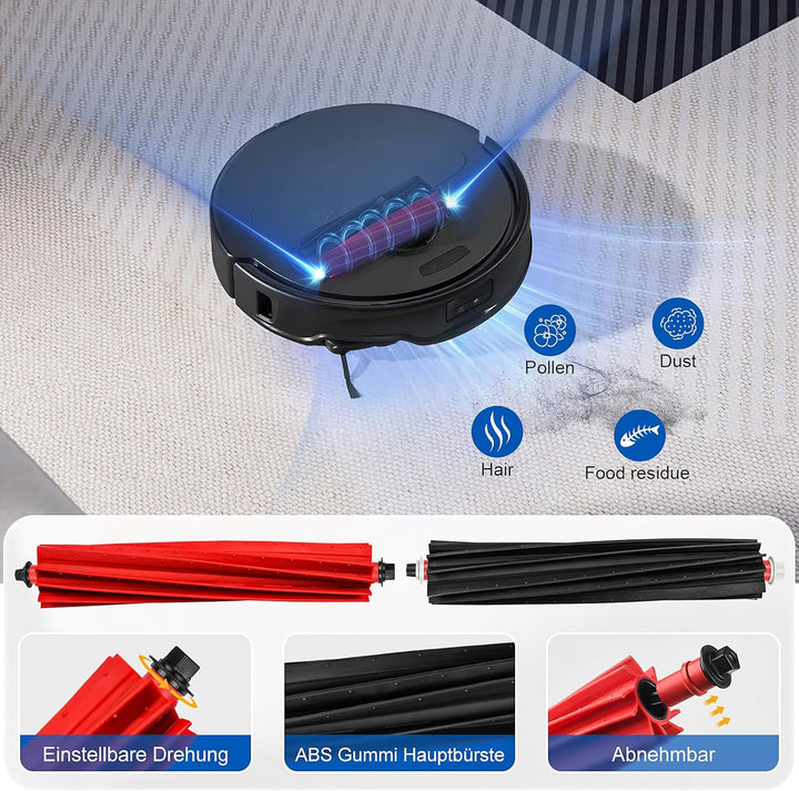 20 Stück Zubehörset für Roborock Qrevo Master/Qrevo Slim Saugroboter, 2 Hauptbürste 4 Staubbeutel 4