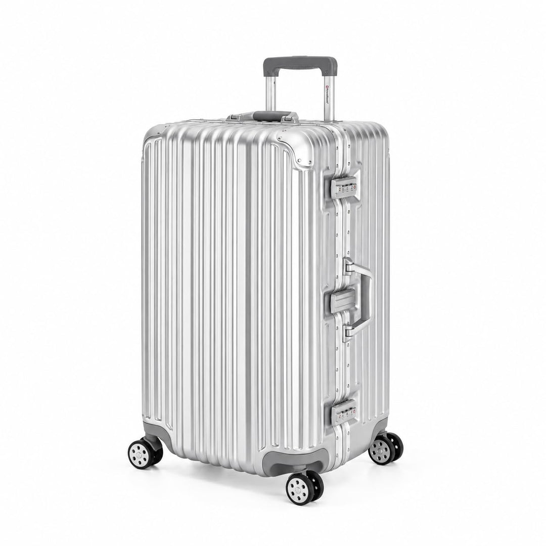 Travelhouse London Koffer Sport Silber - XL Alu Rahmen Polykarbonat Hartschale · Trolley Reisekoffer