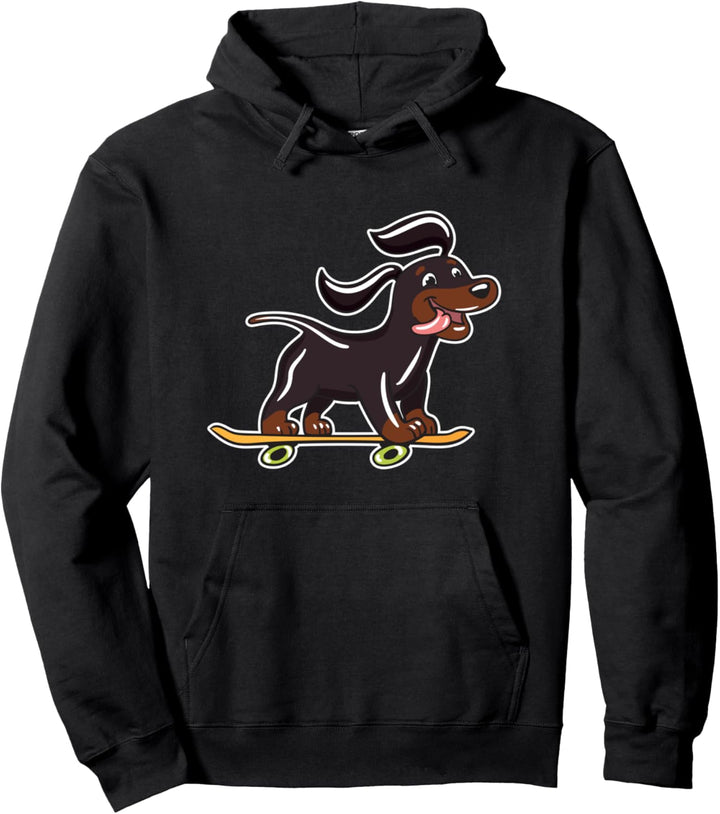 Lustiger Hund Skateboardfahren Geschenk Skateboarder Pullover Hoodie