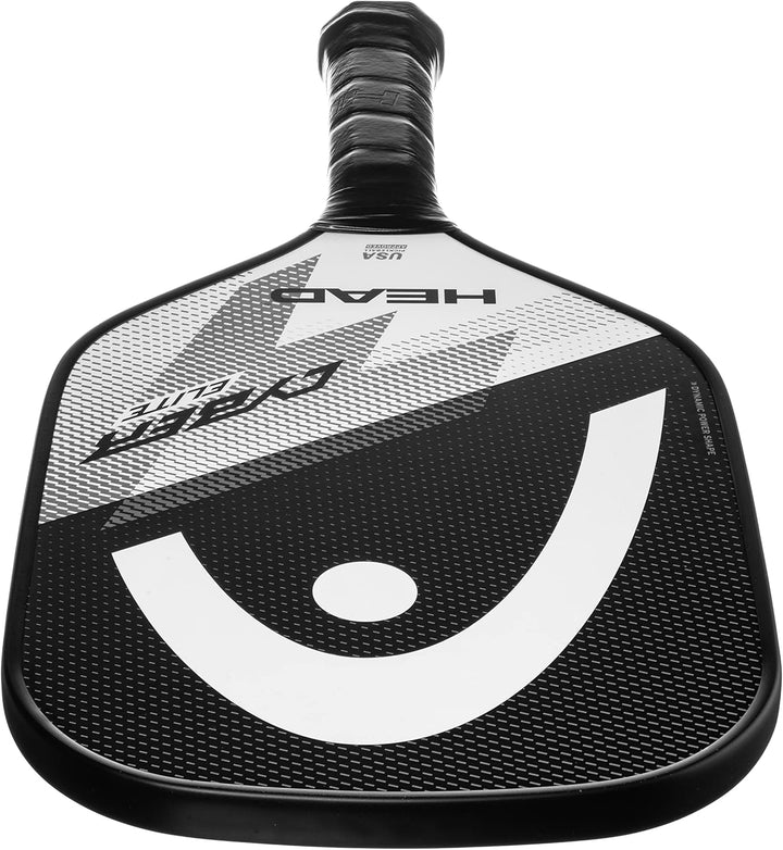 Head Cyber Elite Pickleball-Paddel, Fiberglas-Oberfläche, Schwarz/Weiss, Anfänger- bis Fortgeschritt