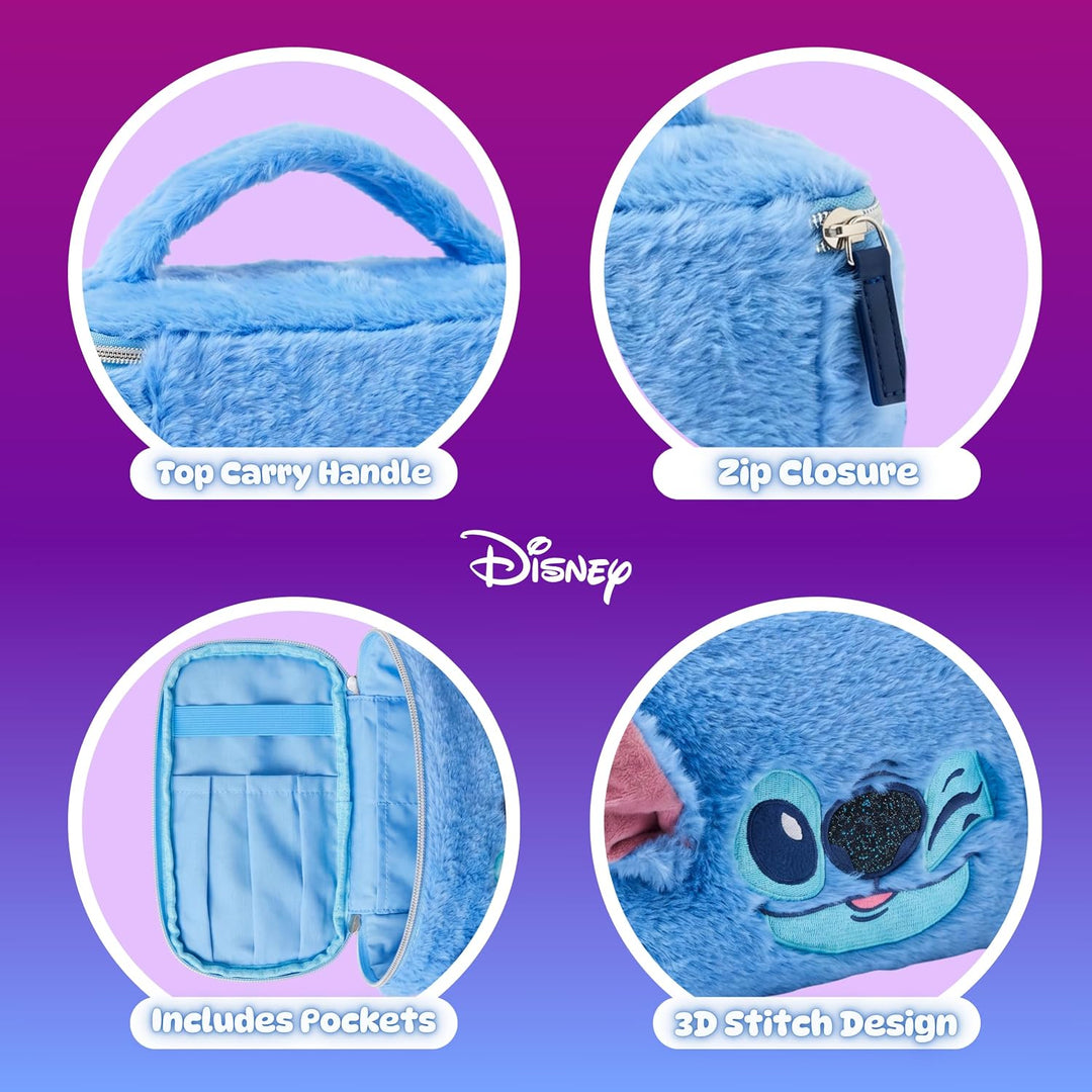 Disney Stitch Beauty-Set Kosmetikkoffer, Plüsch Kulturbeutel, Reisetasche, Geschenk für Mädchen, Fra