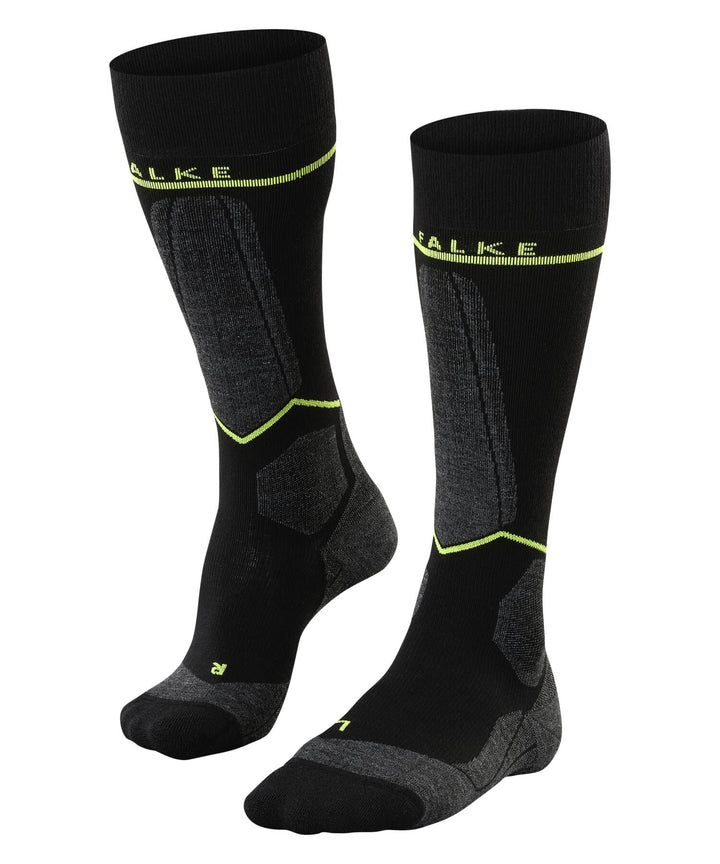 FALKE Herren Sk Energizing Wool M Kh Wolle mit Kompression 1 Paar Skisocken 39-42 Schwarz (Black-Lig