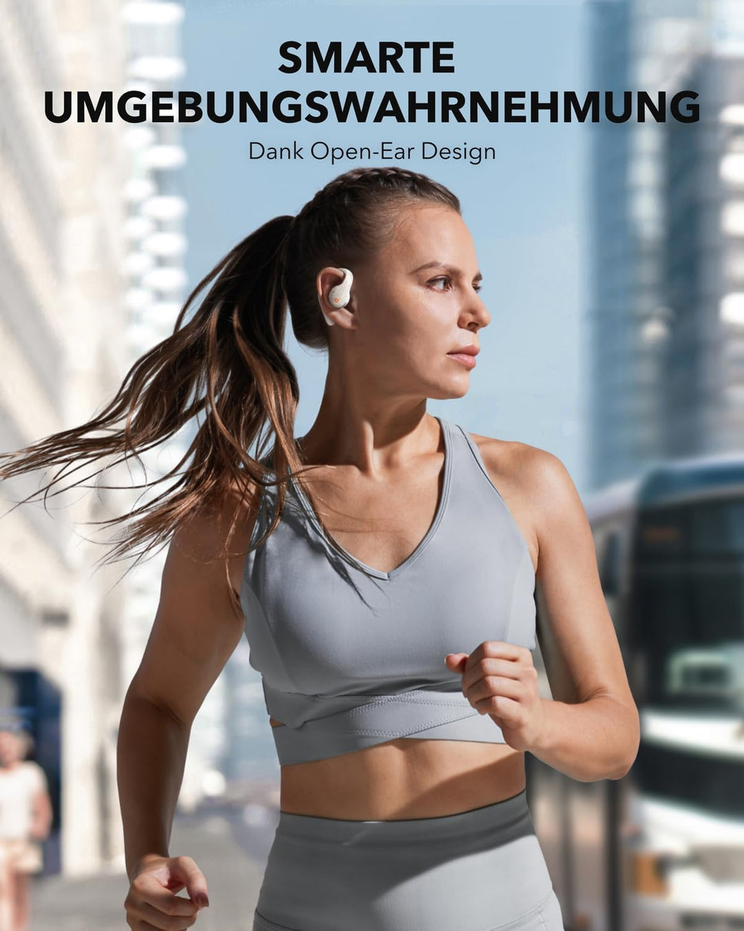 soundcore by Anker Open-Ear Kopfhörer AeroFit Pro, 46h Akku, Intensiver Sound LDAC, Ultra leicht, Be
